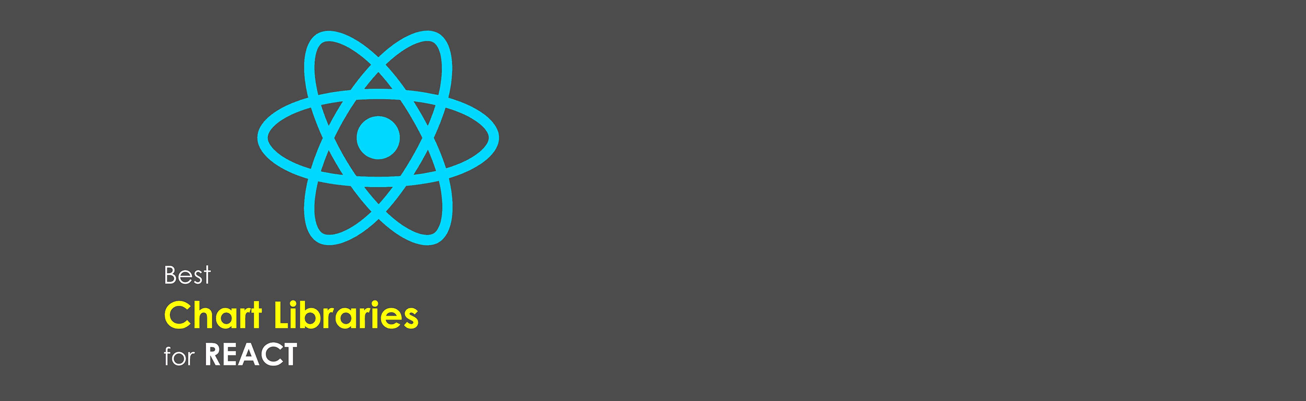 React logo with the text beside it: "Best Chart Libraries for React"