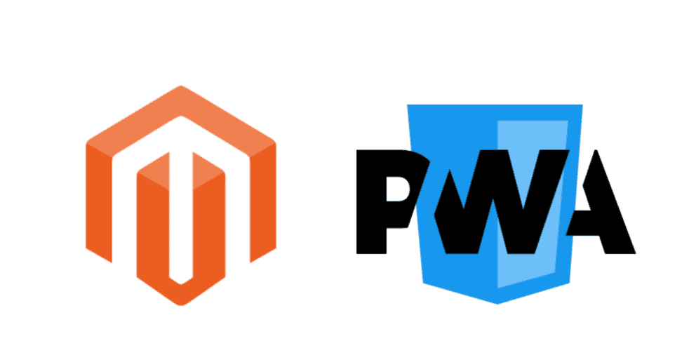 A picture with logos of Magento and PWA.